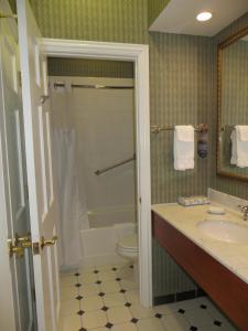 a bathroom with a tub and a sink and a toilet at Carleton of Oak Park in Oak Park