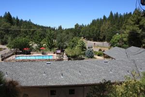 a roof of a house with a swimming pool at Mother Lode Motel in Placerville