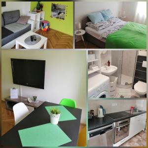 Televízia a/alebo spoločenská miestnosť v ubytovaní Apartment K&A- near Dom sportova
