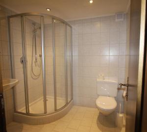 洛伊塔施洛伊普公寓的带淋浴和卫生间的浴室 更多37张照片