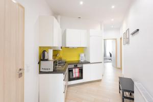 Kuchyň nebo kuchyňský kout v ubytování Apartment house in Vienna