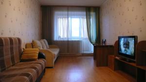 sala de estar con sofá y TV en Apartment on Uchebnay, en Tomsk