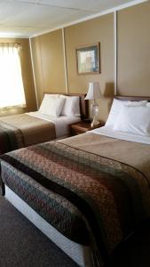 pokój hotelowy z 2 łóżkami i oknem w obiekcie Lakeshor Motor Inn w mieście Virginia