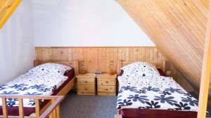 Postel nebo postele na pokoji v ubytování Ferienhaus Elbtalaue