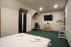TV a/nebo společenská místnost v ubytování Hotel Galushko