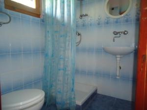 a bathroom with a toilet and a sink at House Ilija Hodak in Seliste Dreznicko +64 photos