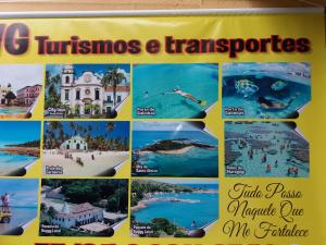 a collage of pictures of various places on a wall at Condomínio Reserva dos Corais in Cabo de Santo Agostinho