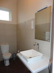 a bathroom with a white sink and a toilet at Shalimar Hotel in Colombo