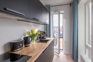 Kuchyň nebo kuchyňský kout v ubytování City Terrace Apartment Avangard - Large private roof terrace