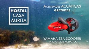 サンシェンショにあるHostal Casa Aurita Adults Onlyの水中の赤いスキューバダイバーヘルメット