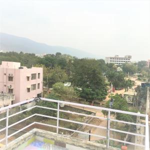 a view from the balcony of a building at Jayaram Residency Tirupathi in Tirupati