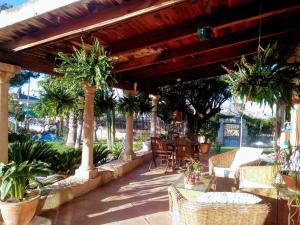A garden outside La Toscana