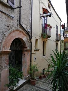 una entrada a un edificio con plantas en un patio en Old Garden en Cosenza