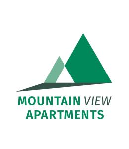 a logo for mountain view apartments at mountain-view-apartments de in Thale