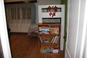 a room with a book shelf with books at Žamberk-apartmán líšnice in Žamberk