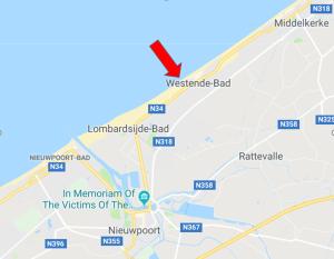 a map of the meridian of the veins of time at Zeekant in Middelkerke