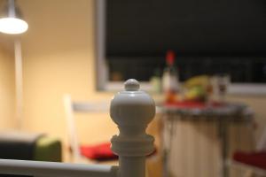 a close up of a white pole in a kitchen at Apartment 132 in Sofia +28 photos