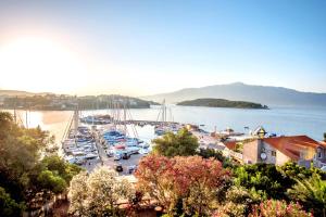 a group of boats docked in a marina on the water at ECO Aparthotel The Dreamers's Club in Lumbarda