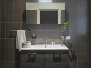 uma casa de banho com um lavatório e um espelho em RESIDENCE LA FILANDA em Lancenigo