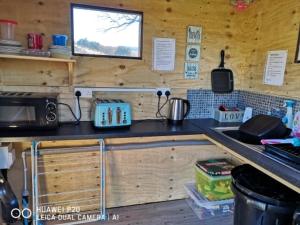Bwlcheinion Sea View Glamping的厨房或小厨房