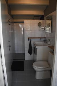 a bathroom with a toilet and a sink at Buitenuit in Boxtel
