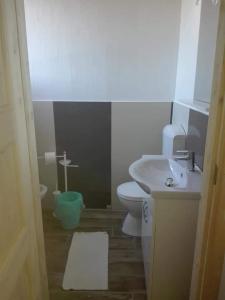 uma casa de banho com um WC branco e um lavatório. em Azienda Agricola Li Nalboni em Santa Teresa Gallura