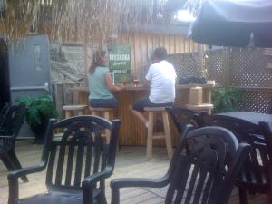 two people sitting at a table in a bar at Dominion Hotel in Minden