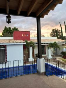 a view of a house from the courtyard at Casa Al Pie De La Sierra in Oaxaca City