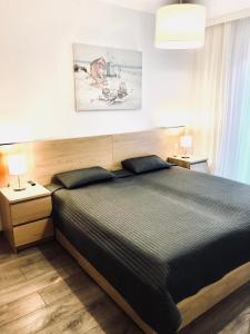 Postel nebo postele na pokoji v ubytování Apartamenty Rodzinne z ogródkiem