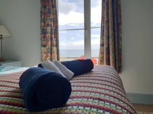 Un pat sau paturi într-o cameră la Idyllic Inchydoney Beach Cottage - Amazing sea views, path to beach!