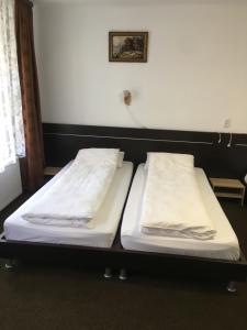 2 camas individuales en una habitación con 3 camas individuales que establece que en Iony Apartament, en Sibiu