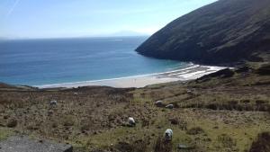 a rocky hillside with a few people on it at Achill West Coast House in Dooagh