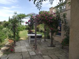 セルヴィオーヌにあるsoleil et farnienteのピンクの花が咲く庭園