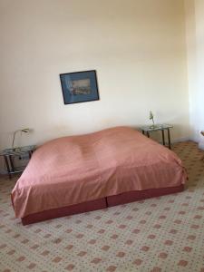 a bed in a room with two side tables at Hotel Pension Gutshaus Neu Wendorf in Sanitz