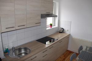 Kuchyňa alebo kuchynka v ubytovaní Apartamenty Szabla Bydgoszcz