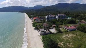 an aerial view of a resort on the beach at Khanom Beach Residence Rental Condo in Khanom
