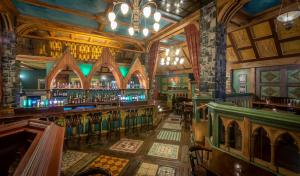 an overhead view of a bar in a pub at Temple Gate Hotel in Ennis