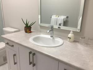 A bathroom at Charming, Comfortable Bsmt Apartment in Pickering