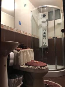 Koupelna v ubytování Hotel Los Ilinizas