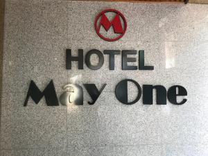 a sign for a hotel miya one with a red sign at MAYONE HOTEL Myeongdong in Seoul
