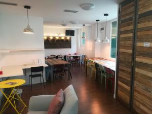 A seating area at Agora Hostel
