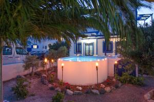 A garden outside White & Blue