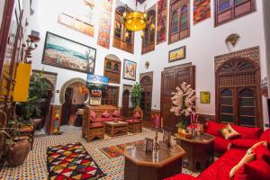 Posezení v ubytování Riad Dar Mansoura
