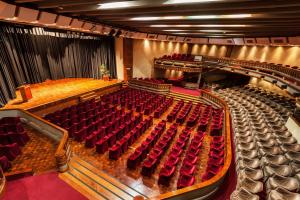 an auditorium with red seats in a theater at Hotel de la Cañada in Córdoba