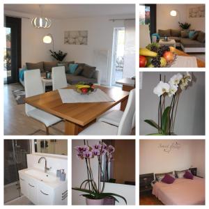 un collage di foto di una cucina e di un soggiorno di Melios a Balingen