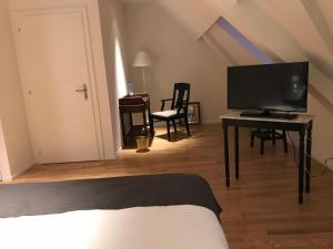 TV a/nebo společenská místnost v ubytování L’Auberge de Mézières