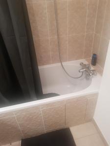 bagno con vasca e doccia di Private room CDG airport Parc Expo a Villepinte