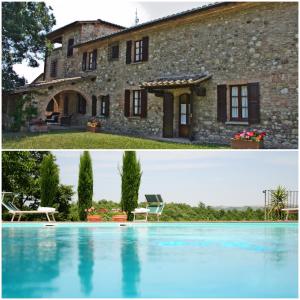 an old stone house and a swimming pool at Villa Palazzo Bello con piscina e AC - Cetona in Cetona