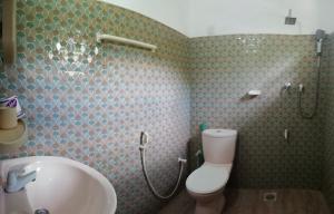 ein Badezimmer mit Dusche, Toilette und Waschbecken in der Unterkunft Didula Holiday Resort in Anuradhapura + 27 Fotos