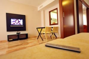A television and/or entertainment centre at Apartamentos Vértice Bib Rambla